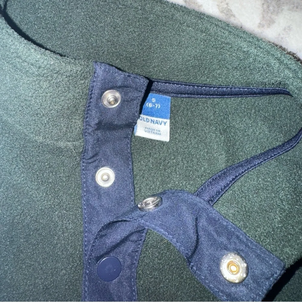 Old Navy Boys S 6/7 Quarter Snap‎ Green Blue Sweater Fleece Lined Warm